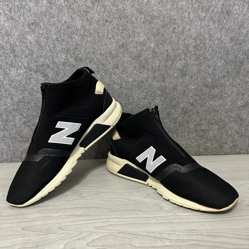 New‎ Balance 247 Mid Mens 10.5 Black Zip Up Lifestyle Sneakers Shoes Comfort
